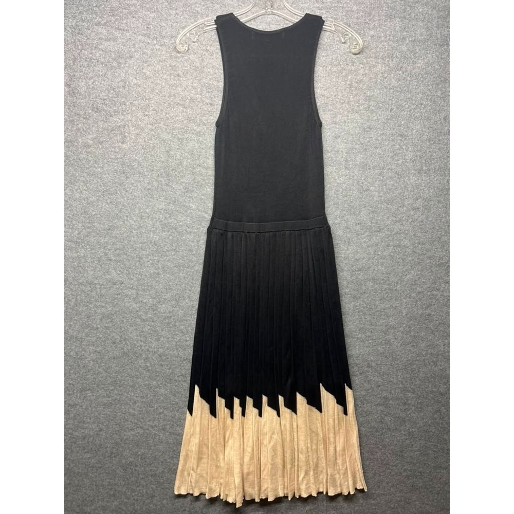 Trina Turk Dresses Black Ivory Pleated Maxi Dress Sleeveless Petite P New With T